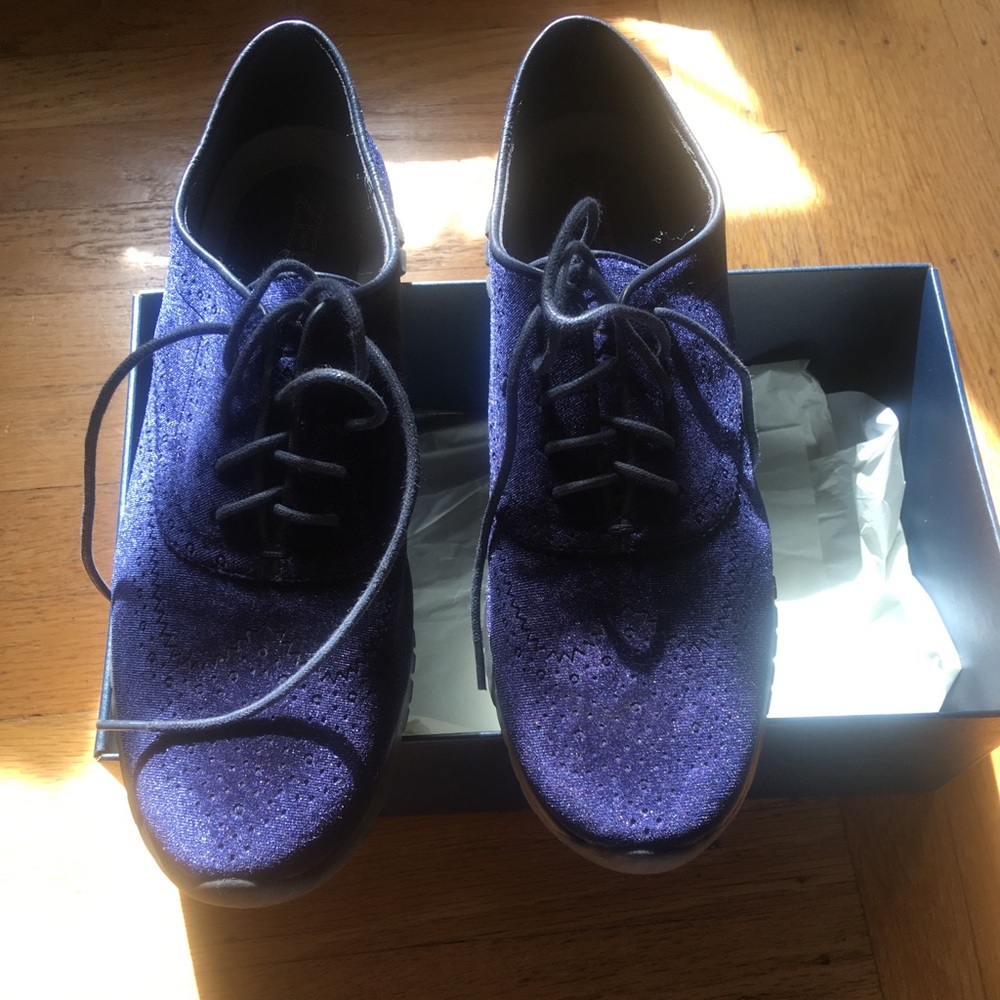 ColeHaan Blue Velvet Wingtip Shoes